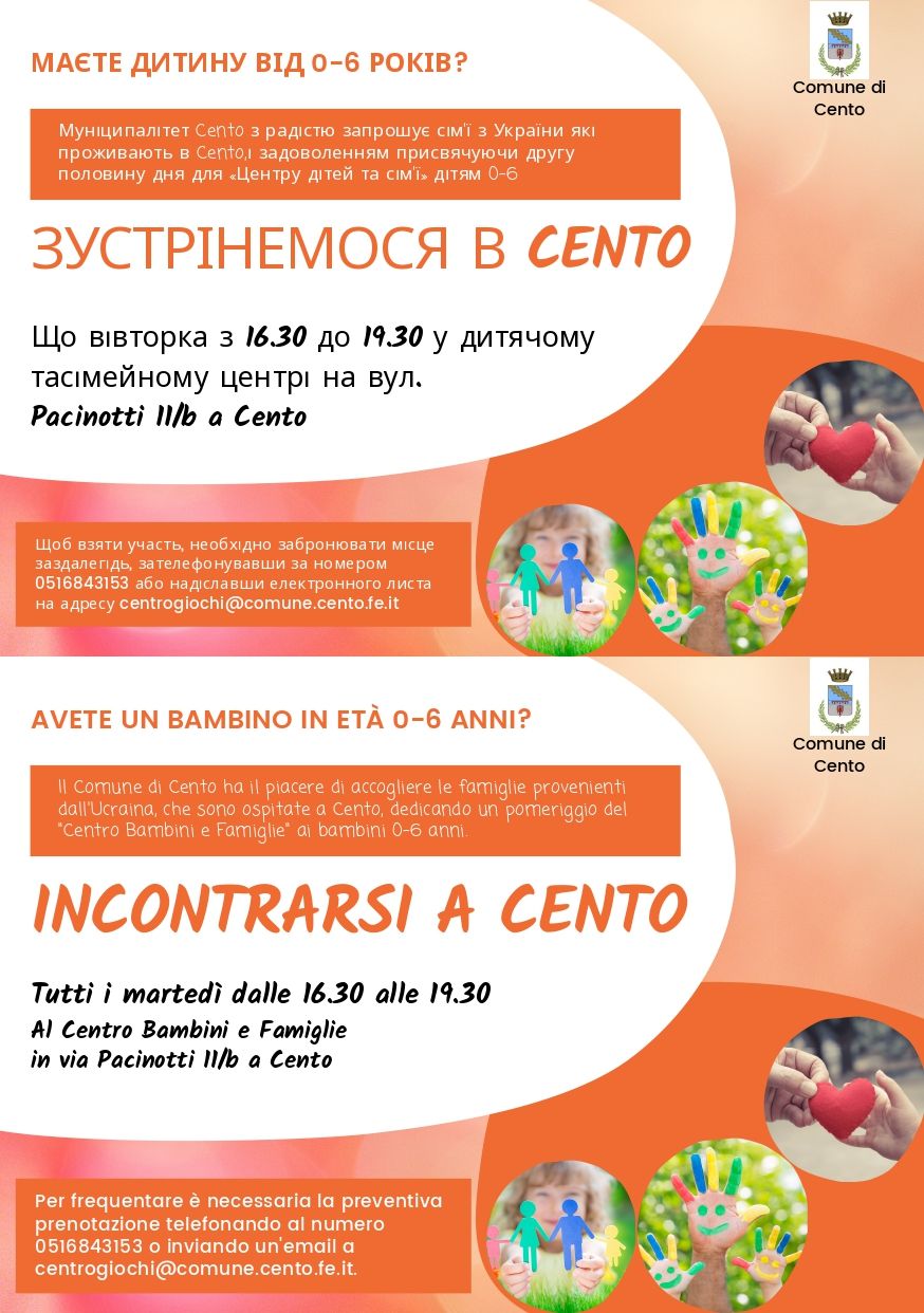 cartolina informativa in ucraino e italiano