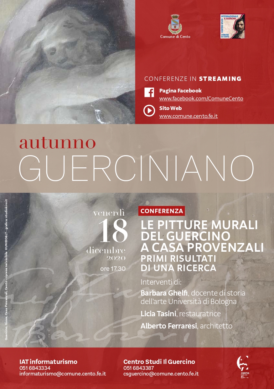 Invito conferenza 18 dicembre 2020 Pitture murali del Guercino a Casa Provenzali