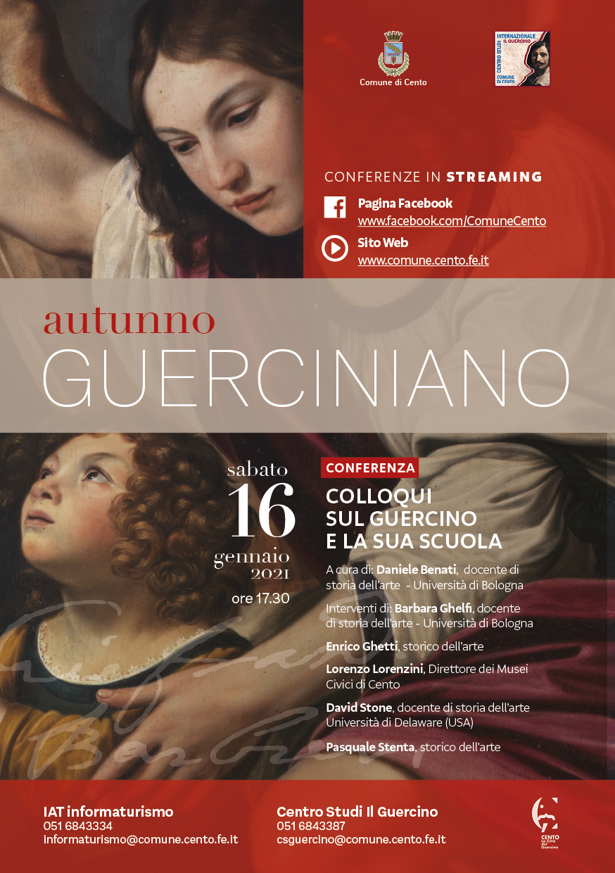 locandina invito conferenza del 16 gennaio con quadro Guercino