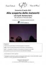 locandina visita al planetario di San Giovanni in Persiceto, con fotografia notturna dell'osservatorio