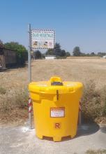 fotografia del contenitore di raccolta dell'olio usato a Reno Centese