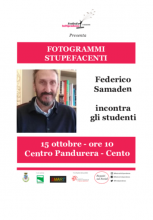 locandina programma conferenza con fotografia Federico Samaden 