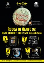locandina concenti Rocka Rolla Festival alla Rocca di Cento con fotografia band